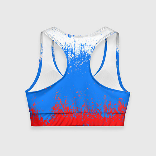 Женский спортивный топ Патриот - флаг / 3D-принт – фото 2