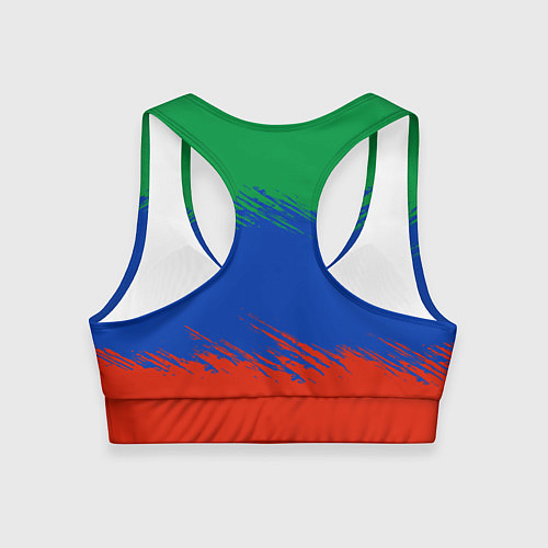 Женский спортивный топ Дагестанские цвета / 3D-принт – фото 2