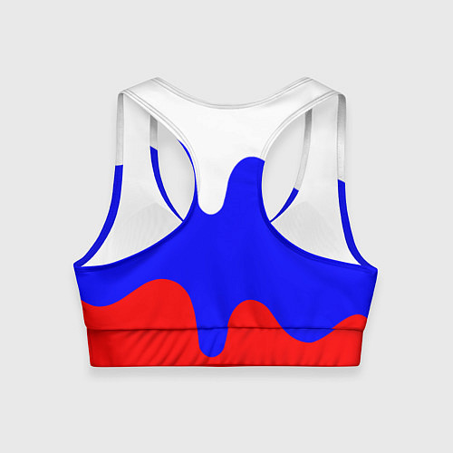Женский спортивный топ Патриот - флаг / 3D-принт – фото 2