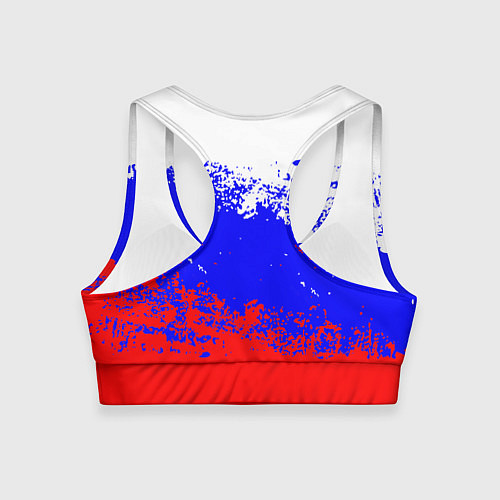 Женский спортивный топ Патриот - флаг / 3D-принт – фото 2