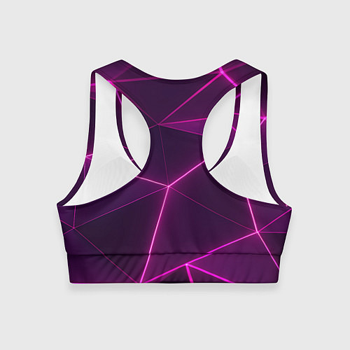 Женский спортивный топ Плиты с фиолетовыми гранями / 3D-принт – фото 2