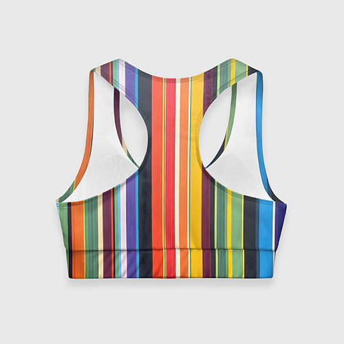Женский спортивный топ Разноцветная полоска / 3D-принт – фото 2