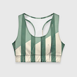 Топик спортивный женский Зеленые полосы, цвет: 3D-принт