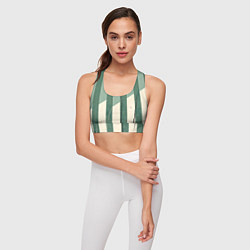 Топик спортивный женский Зеленые полосы, цвет: 3D-принт — фото 2