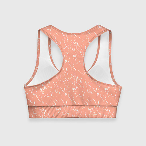 Женский спортивный топ Нежный персиковый текстурный однотонный / 3D-принт – фото 2