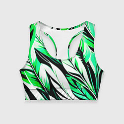 Женский спортивный топ Крупные листья абстракция
