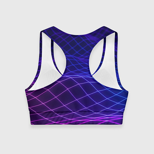 Женский спортивный топ Абстрактные волны из сот / 3D-принт – фото 2