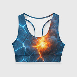 Топик спортивный женский Взрыв из объемных плит, цвет: 3D-принт