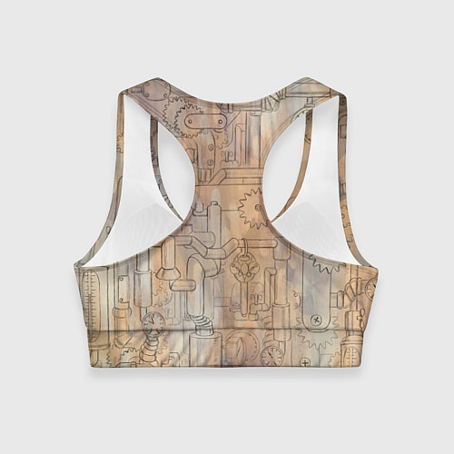 Женский спортивный топ Стимпанк механический киберхамелеон / 3D-принт – фото 2