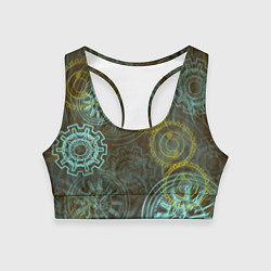 Женский спортивный топ Стимпанк механизм