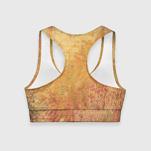 Женский спортивный топ Абстракция - red and yellow spots / 3D-принт – фото 2