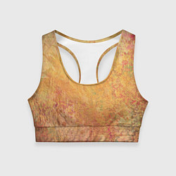 Топик спортивный женский Абстракция - red and yellow spots, цвет: 3D-принт