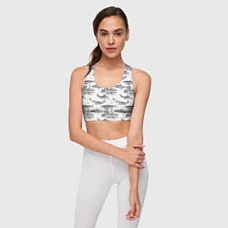 Топик спортивный женский Корюшка и рыбалка в Питере паттерн, цвет: 3D-принт — фото 2