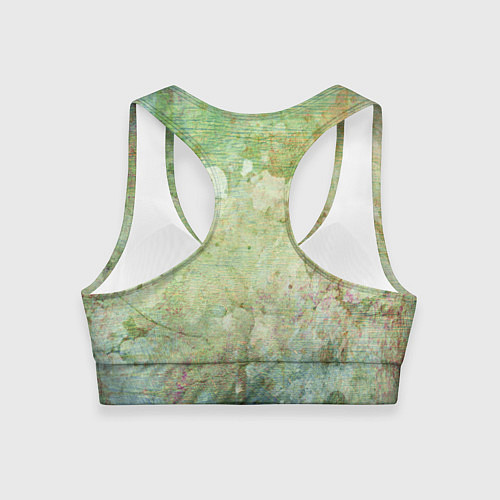Женский спортивный топ Абстракция - faded spots on a green background / 3D-принт – фото 2