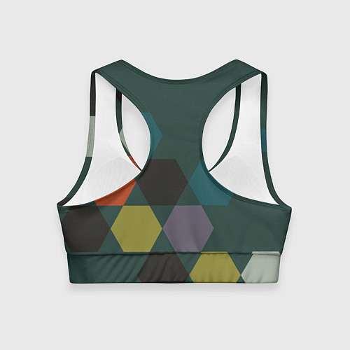 Женский спортивный топ Кластер зеленая ночь / 3D-принт – фото 2