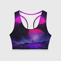 Топик спортивный женский A Journey on the planet, цвет: 3D-принт