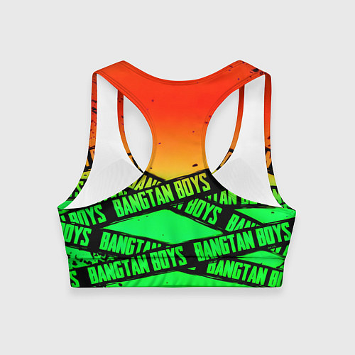 Женский спортивный топ Bangtan Boys steel grunge / 3D-принт – фото 2