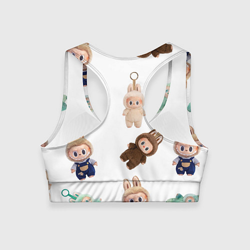 Женский спортивный топ Много игрушек лабубу / 3D-принт – фото 2