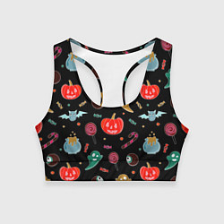 Топик спортивный женский Halloween red pumpkin, цвет: 3D-принт