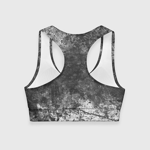 Женский спортивный топ Абстракция - grey and white wall with cracks / 3D-принт – фото 2