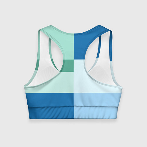 Женский спортивный топ Мятное небо колор-блок / 3D-принт – фото 2