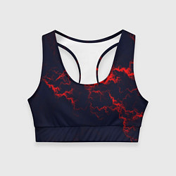 Топик спортивный женский Lightning red glow, цвет: 3D-принт