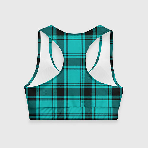 Женский спортивный топ Checkered blue / 3D-принт – фото 2