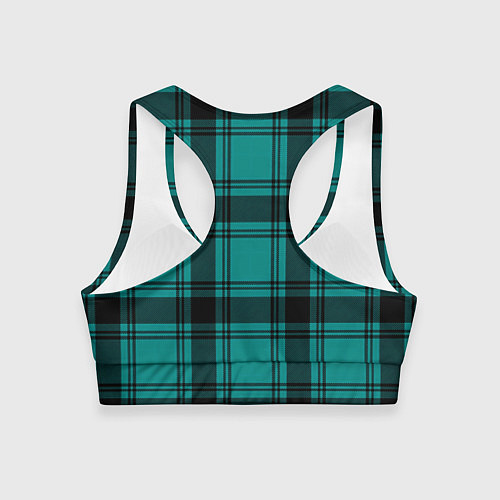 Женский спортивный топ Checkered dark blue / 3D-принт – фото 2