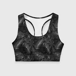 Топик спортивный женский Palm black and white, цвет: 3D-принт