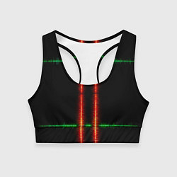 Женский спортивный топ Color black green red lines