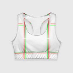 Топик спортивный женский Neon light green red, цвет: 3D-принт