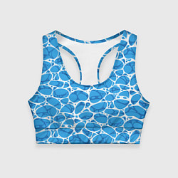 Топик спортивный женский Волновая рябь на поверхности воды паттерн, цвет: 3D-принт