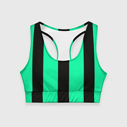 Женский спортивный топ Color turquoise black line