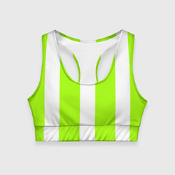 Женский спортивный топ Color light green white stripes