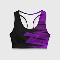 Топик спортивный женский Color purple black stripes, цвет: 3D-принт