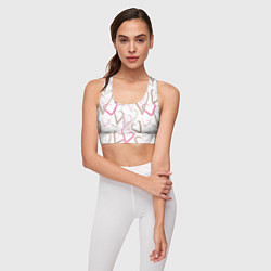 Топик спортивный женский Розовые сердца, цвет: 3D-принт — фото 2