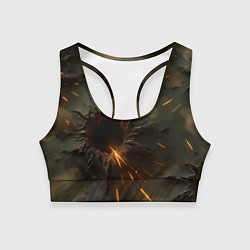 Женский спортивный топ Следы от пуль на камуфляже