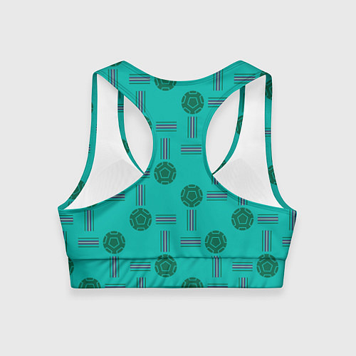 Женский спортивный топ Мячи и полосы / 3D-принт – фото 2
