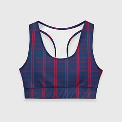 Топик спортивный женский Color blue cage pink stripes, цвет: 3D-принт
