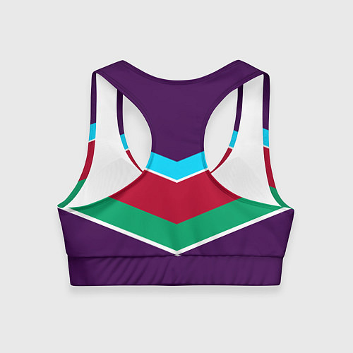 Женский спортивный топ Фиолетовый с полосами / 3D-принт – фото 2