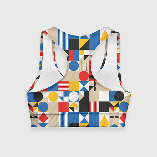 Женский спортивный топ Геометрический балаган / 3D-принт – фото 2