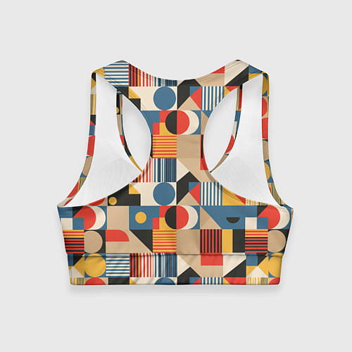 Женский спортивный топ Ритмы Баухауса / 3D-принт – фото 2