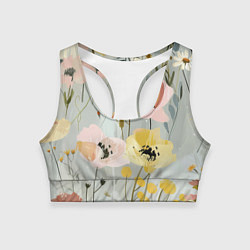 Женский спортивный топ Цветы и цветочки