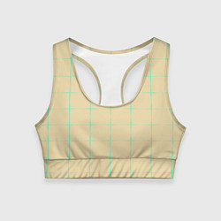 Топик спортивный женский Color beige green crosses, цвет: 3D-принт