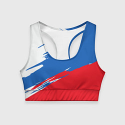 Женский спортивный топ Белый Синий Красный