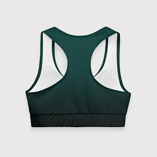 Женский спортивный топ Тёмный изумруд / 3D-принт – фото 2