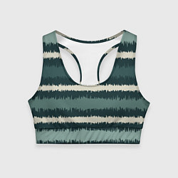 Топик спортивный женский Полосы зигзагообразные зеленые, цвет: 3D-принт