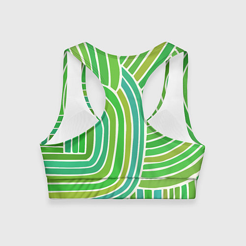 Женский спортивный топ Абстрактный узор зеленый / 3D-принт – фото 2