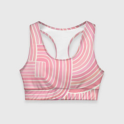 Топик спортивный женский Абстрактный узор розовый, цвет: 3D-принт