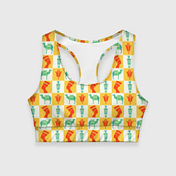 Топик спортивный женский Мотивы Египта, цвет: 3D-принт